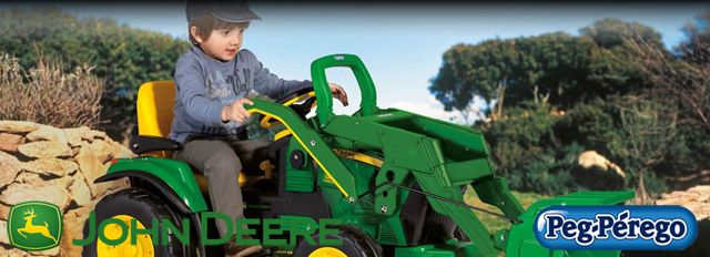 John Deere Ground Loader traktor med barn i